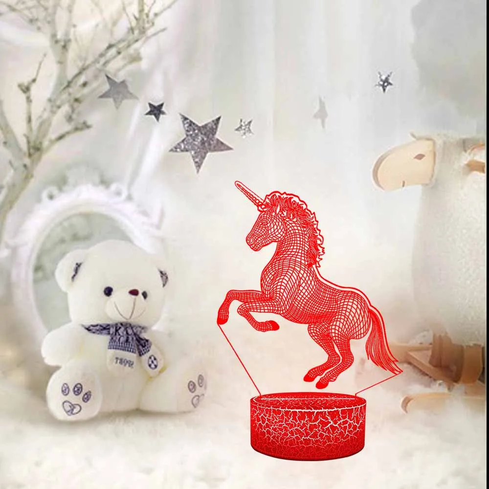 GAOPIN в форме единорога серии 3D светодиодный освещение милый Спальня Настольная