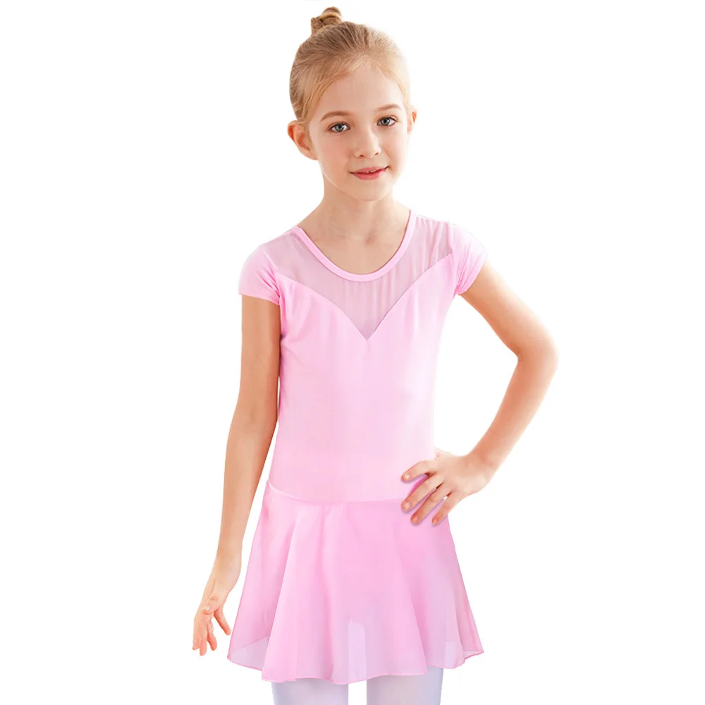 

Балетная танцевальная одежда BAOHULU для девочек-подростков с коротким рукавом, гимнастическое трико, танцевальное платье-пачка, костюм балер...