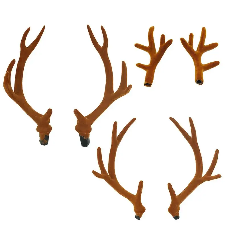 

A Pair Simulation Antlers Headwear Flocking Artificial Sika Deer Antlers DIY Accessories For Christmas Party Supplies Horns Cos