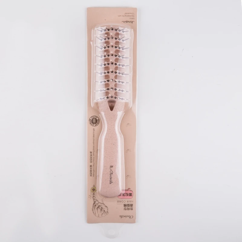 1Pc Fishbone Shape Elastic Comb Teeth Breathable Blowing Fluffy Hair Comb Hairbrush Wheat Straw Pro Styling Hair Vented Brush