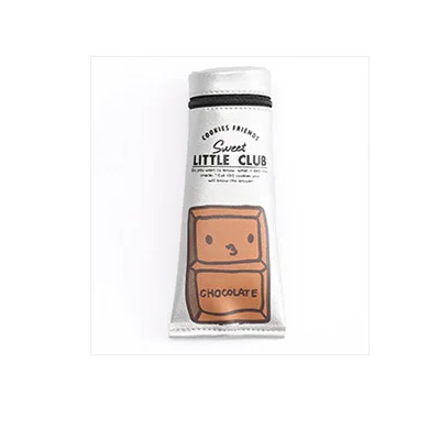 Silver Милые закуски мобилизация зубная паста форма школьные пеналы сумка Etui Kawaii Новинка ПВХ пенал Papelaria поставки Escolar - Цвет: Silver
