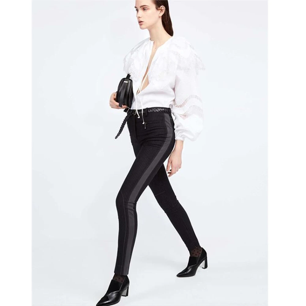 Осенняя женская обувь на высоком каблуке 6 см туфли-лодочки из натуральной кожи с