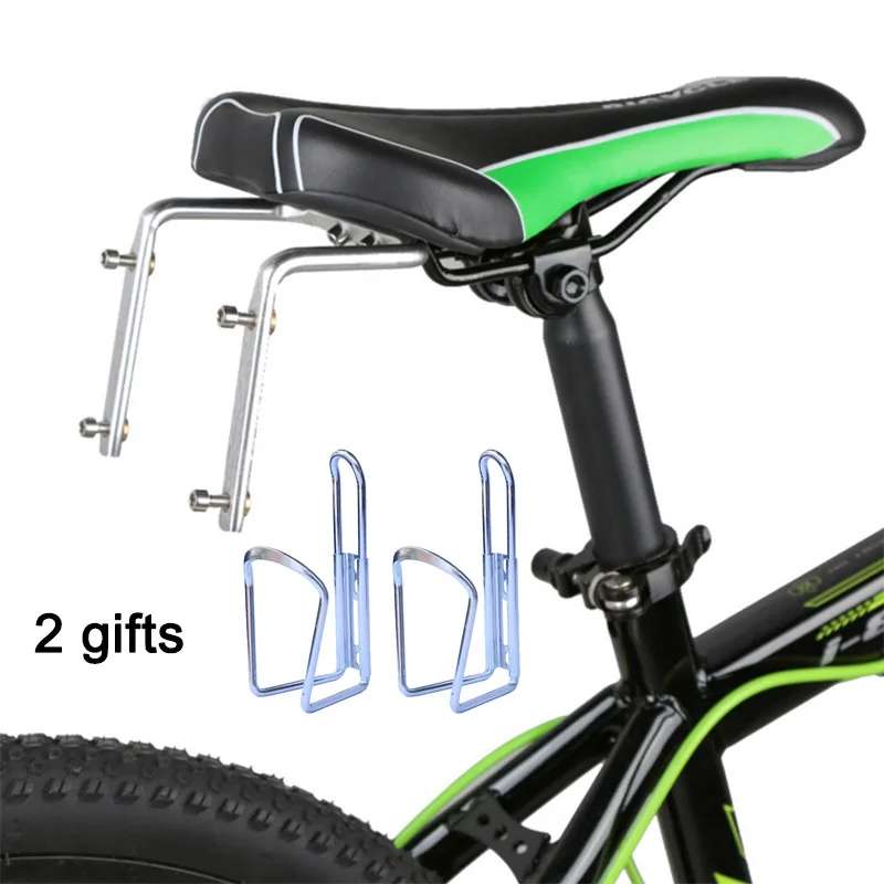 Silver LOCLE алюминиевый сплав MTB велосипед Велоспорт двойной держатель клеток бутылки воды полка Аксессуары для велосипеда - Цвет: Silver