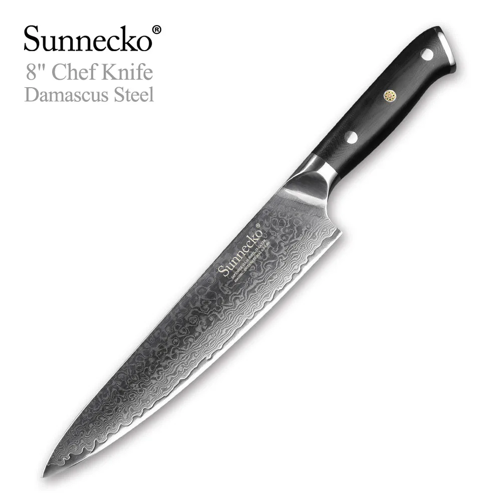 SUNNECKO 8 &quotнож повара японские кухонные ножи VG10 Дамасская сталь G10 Ручка бритва