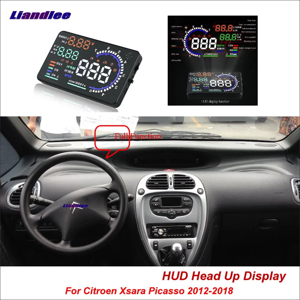 Car HUD Head Up Display For Citroen Xsara Picasso 2012-2020 Safe Driving Screen Full Function OBD Projector Windshield