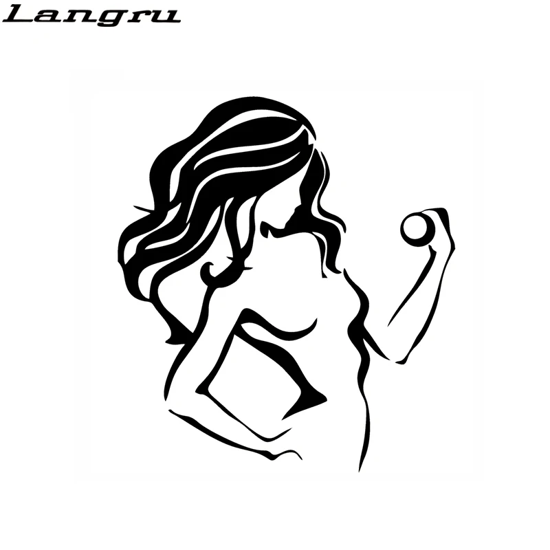 

Горячая Распродажа, бренд Langru, фитнес-девушка, модная виниловая наклейка Jdm