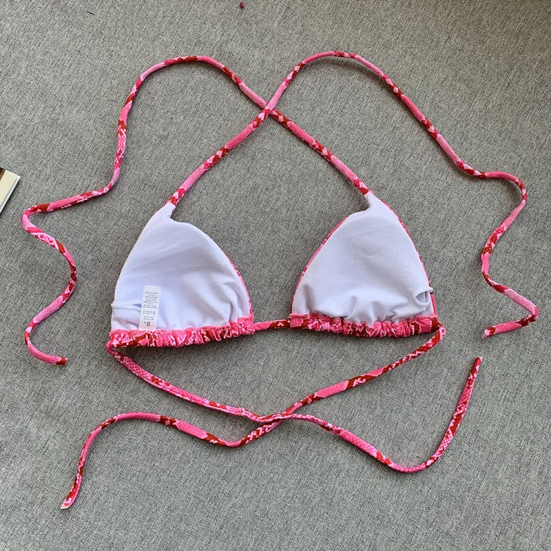 Bikinx, сексуальный купальник, женский, с высокой посадкой, стринги, бикини, набор, купальный костюм, на завязках, два предмета, костюм, пуш-ап, треугольный Купальник для женщин