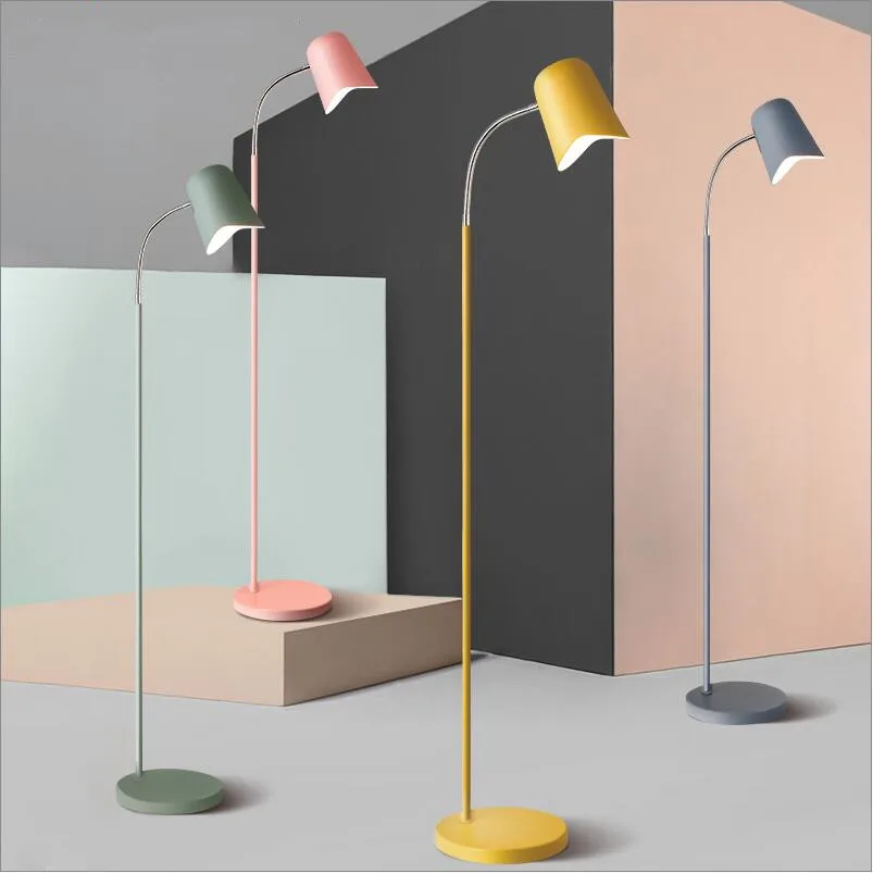 Скандинавские напольные светильники Macarons с регулируемым рычагом и поворотом на