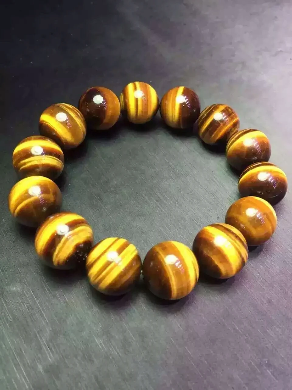 Натуральный желтый глаз тигра 16 мм Драгоценные Камни Круглые бусины Кристалл