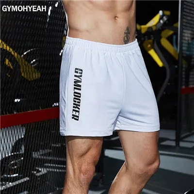 white GYMOHYEAH/Новинка, мужские шорты, s Edge, на молнии, бермуды, летние, пляжные, мужские шорты с буквенным принтом, мужские брендовые шорты, повседневные, для фитнеса, для бега - Цвет: white