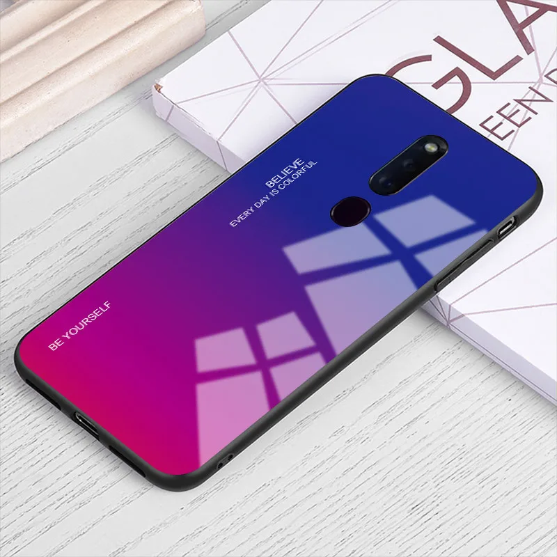Для Oppo Reno Стандартные Стеклянные чехлы с защитой от царапин градиентное
