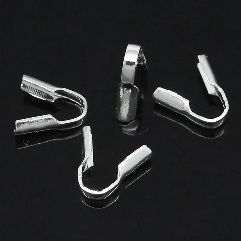 8 сезонов медные обжимные колпачки для ожерелья/шнура серебристые 6 мм x 2 (2/8 дюйма