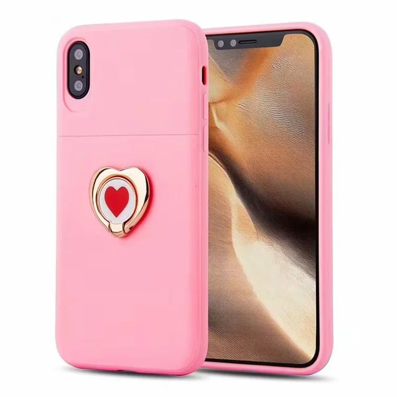 Милое сердце Магнитный держатель кольцо чехол для телефона iPhone XR XS Max 7 X S9 RD07 360