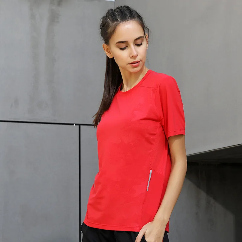 sport woman tshirt Женская футболка для йоги и бега, быстросохнущая, для фитнеса, тренировочный топ, Спортивная, сетчатая, с принтом, с короткими рукавами, свободная, для улицы, женская, с круглым вырезом, для тренировок - Цвет: sport woman tshirt