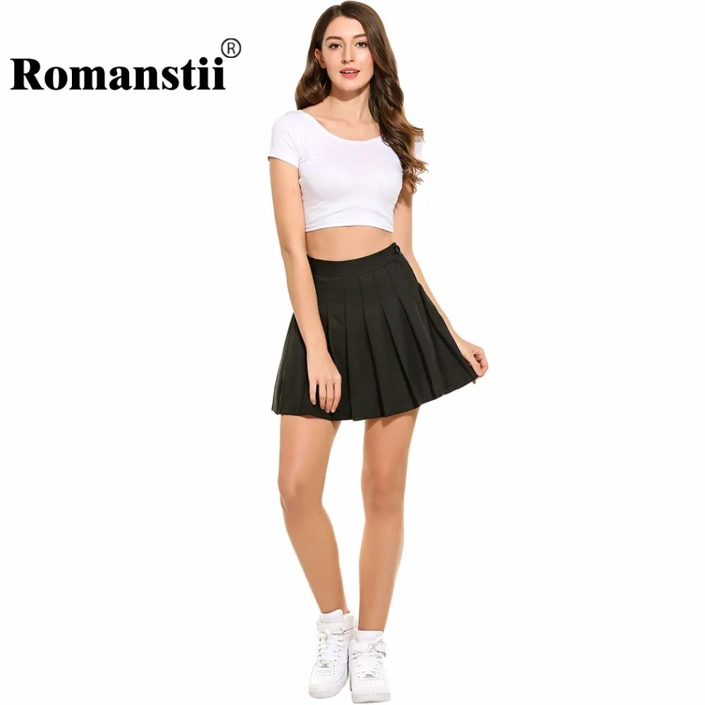 Romanstii пикантные летние Высокая Талия Корейский юбка Для женщин солнце