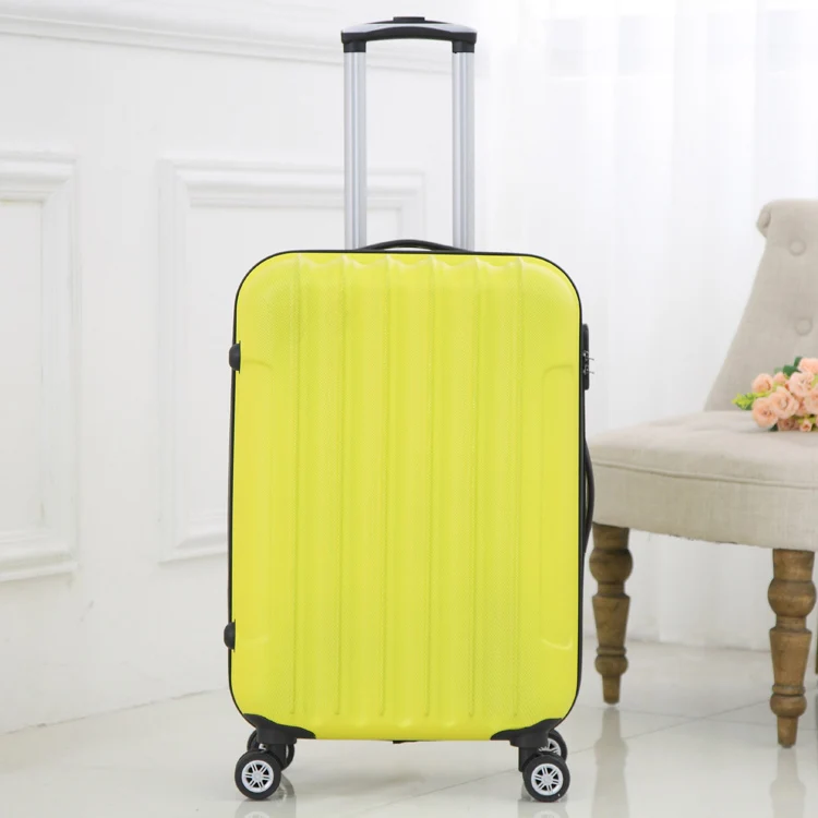Yellow 20/24/28 дюймов ABS+ PC чемодан на колесах для путешествий чемодан тележка сумка леди кабины, сумка для багажа для мужчин с твердыми стенками чемодан - Цвет: Yellow