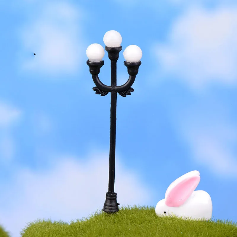 Миниатюрная садовая Одиночная лампа двойная миниатюрные фигурки аксессуары для