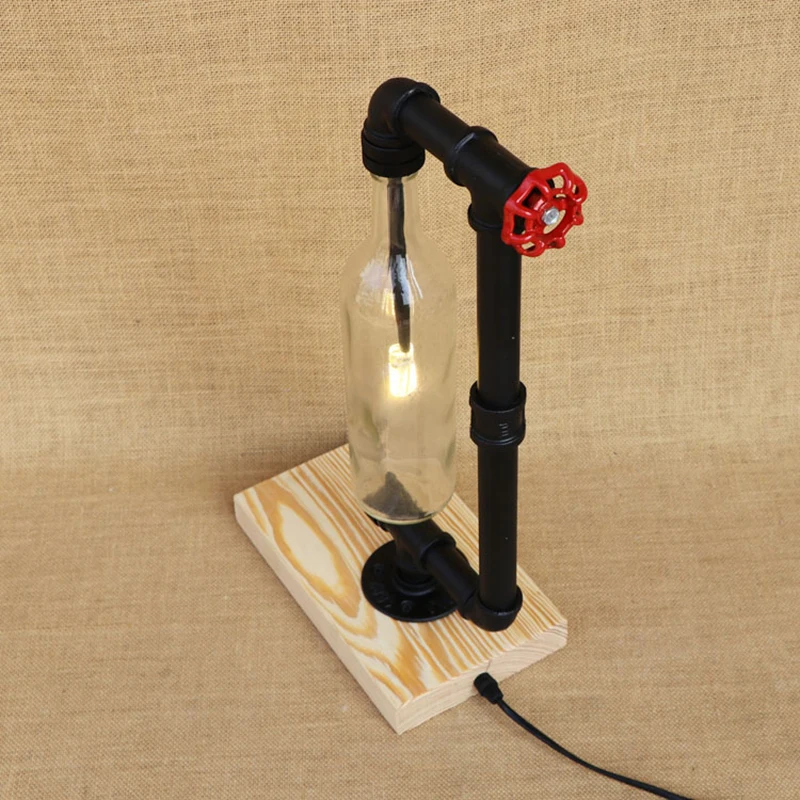 Современная промышленная настольная лампа абажур бутылка включает G4 лампочку