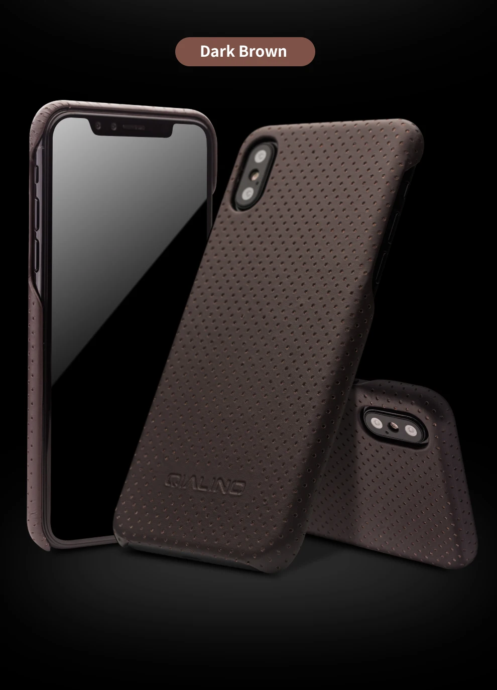 QIALINO сумка из натуральной кожи Роскошный чехол для iPhone X модная Антидетонационная задняя крышка для iPhone X для 5,8 дюймов