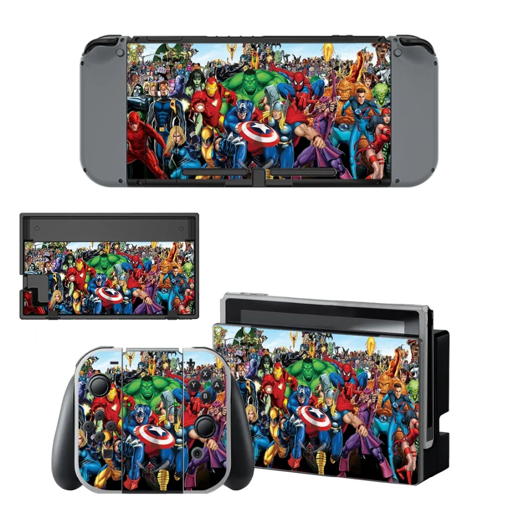 Виниловая наклейка мстители Человек паук Защитная пленка для Nintendo Switch консоль NS +