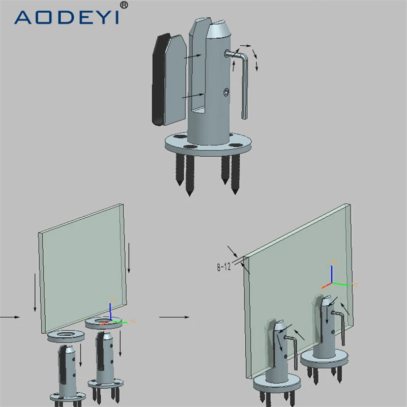 Круглые балюстрады и перила из нержавеющей стали стеклянные для бассейна 2205|steel