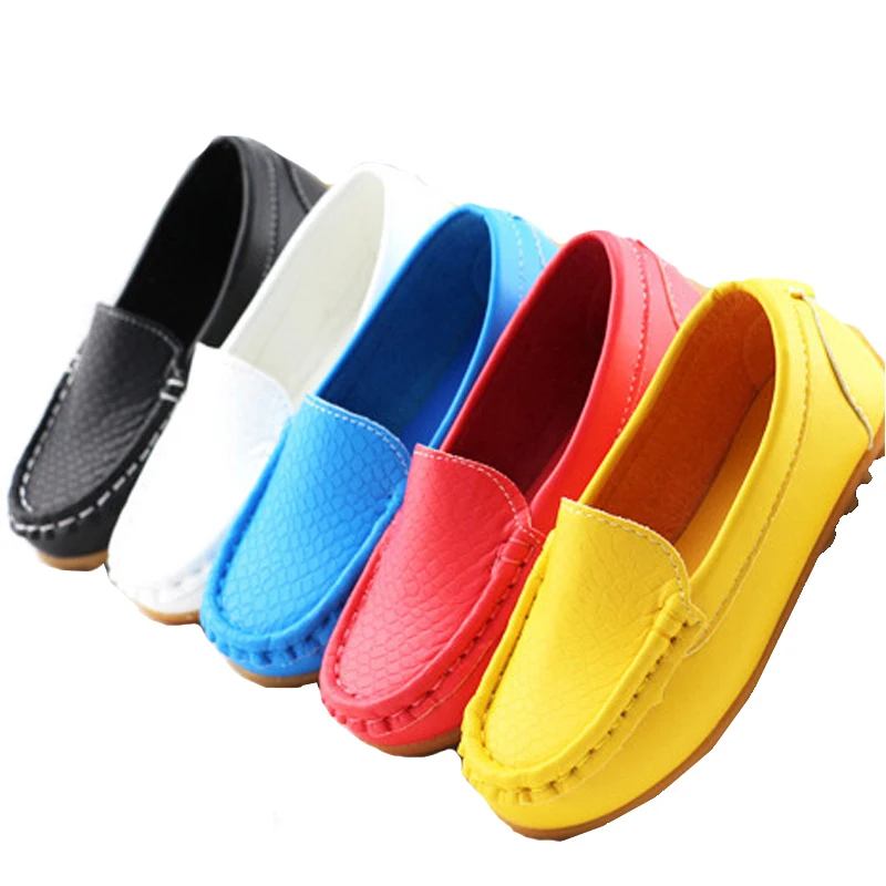 

5 color Children Shoe 2018 spring autumn loafers shoes girl boys Non-slip tendon sneakers kids PU leather baby casual kids shoes