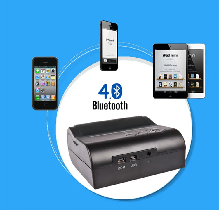 ZJ 8001 портативный Bluetooth беспроводной термопринтер Поддержка печати шириной 80