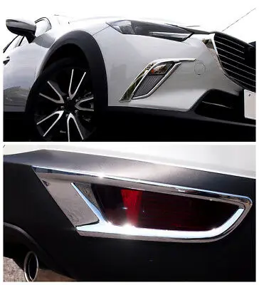 

ABS Chrome Front + Rear Fog Light Lamp Cover Trim 6pcs For Mazda CX-3 2015-2018