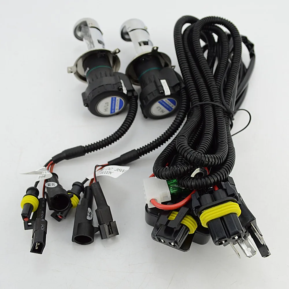 1 пара DC 35w bi xenon H4 3 HID BIXENON Сменная Лампа фара 4300K 6000K 8000K Hi/Lo релейный жгут|bi h4|xenon