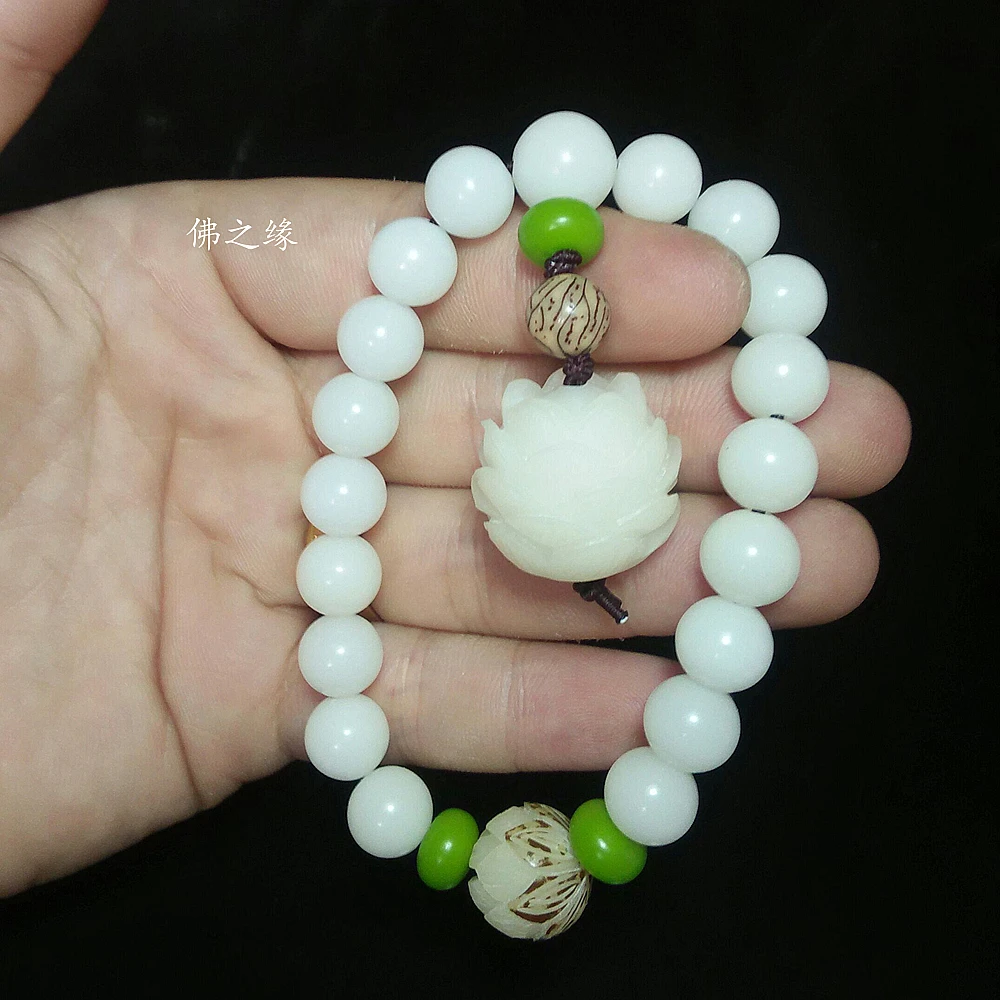 Free shipping Natural white bodhi root circle round bead bracelet | Украшения и аксессуары