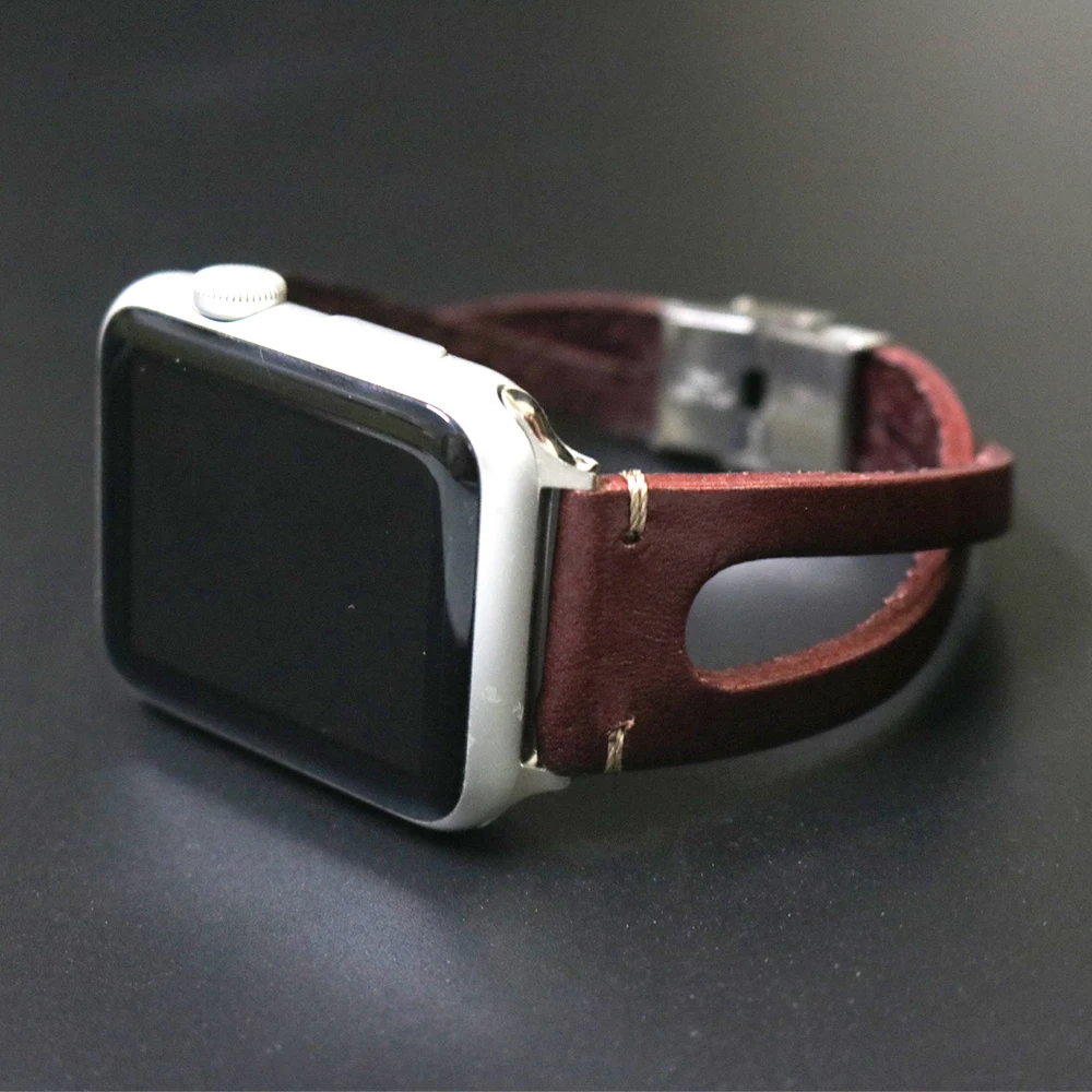 Хит Etsy ретро браслет для Apple Watch 38 мм 40 мм Серия 1 2 3 4 яловая кожа для iWatch ремешок 42 мм 44 мм натуральная кожа
