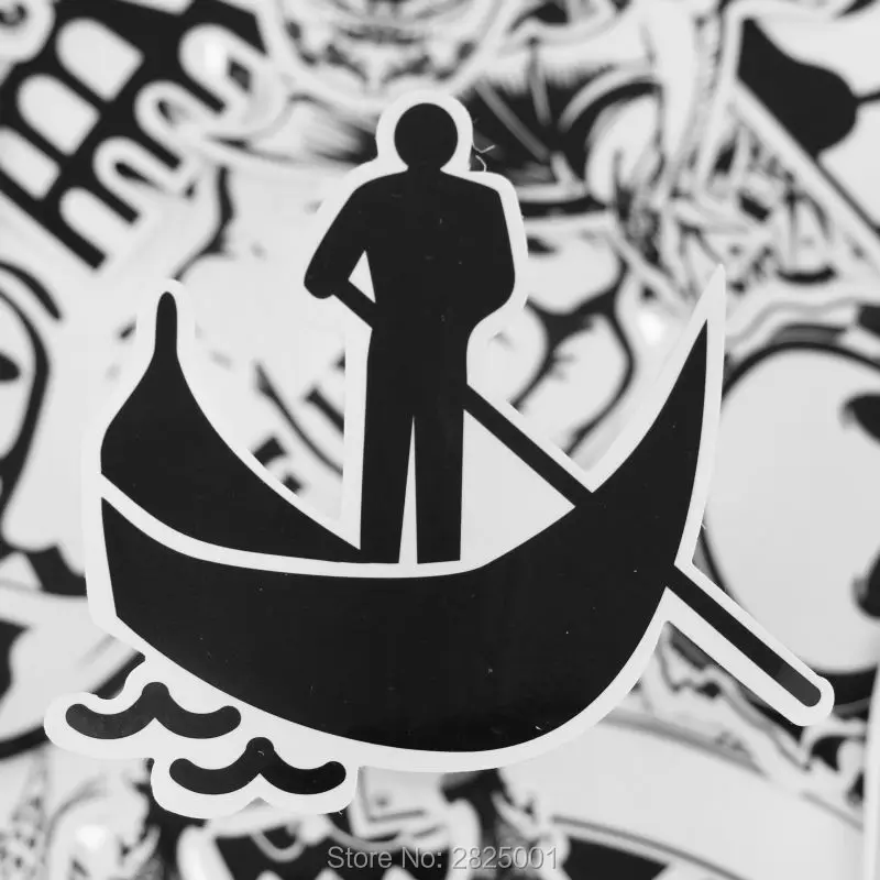 50 шт. смешанные наклейки Черный Белый Водонепроницаемый домашний декор каракули