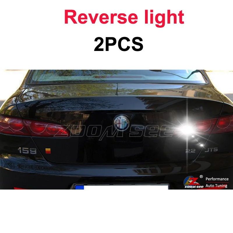 Reverse light Canbus Error Free Белый светодиодный Обратный лампы+ номерной знак с резистором наружный светильник комплект для Alfa Romeo 156(1998-2005 - Испускаемый цвет: Reverse light