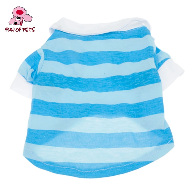 Футболка-поло из чистого хлопка для собак (XS-L розовый синий) одежда в морском