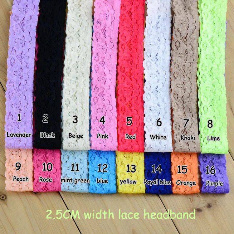 Высококачественная Кружевная повязка на голову 16C для девочек 160 шт./лот ширина 1