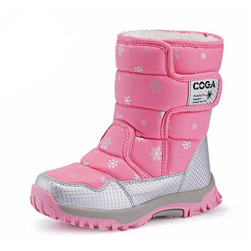 2019 new boots for children printing snow waterproof warm boy leisure footwear mountaineering -30 degree | Детская одежда и обувь