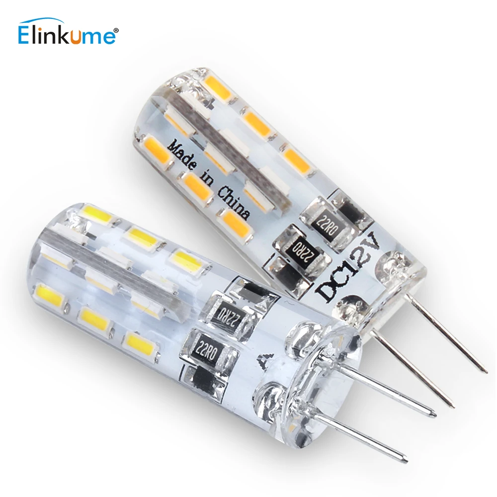 Elinkume G4 светодиодный светильник лампы 24 48 шт. чип SMD3014 2835 энергосберегающие 2 Вт 3