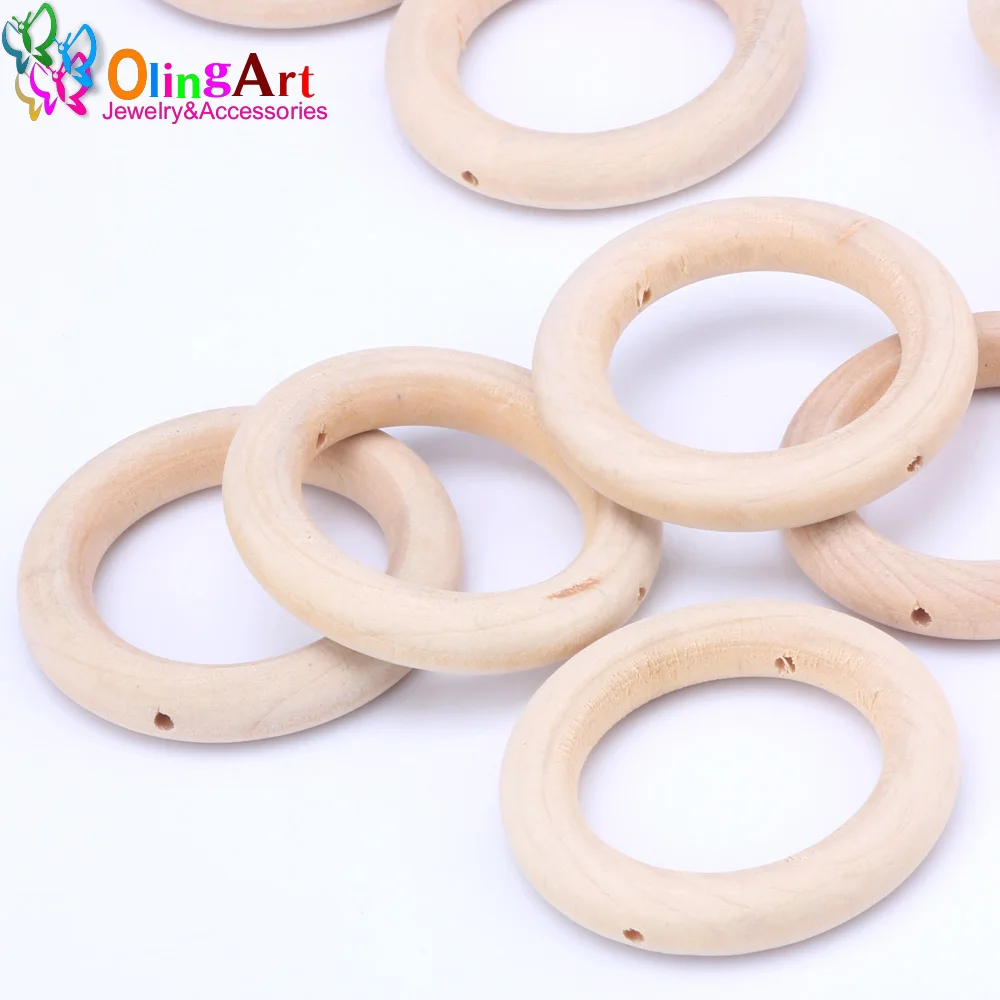 Кольцо OlingArt из натурального дерева 40 мм 8 шт./лот|diy craft|natural wood ringswooden circle |