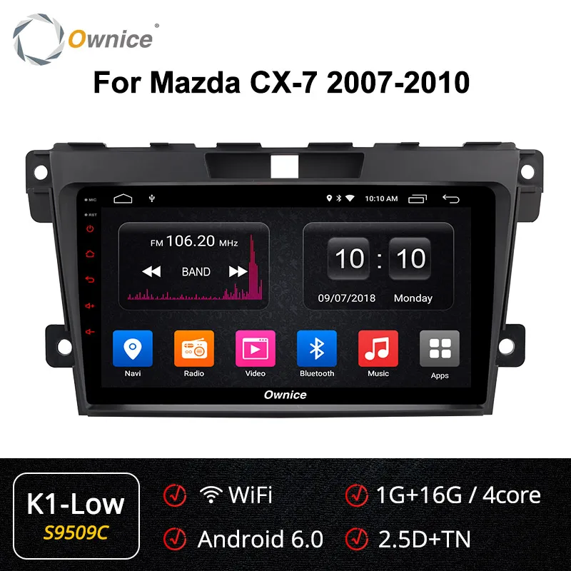 Ownice 2 Din 360 панорама оптическая Android 9,0 K3 K5 K6 для Mazda CX-7 CX 7 CX7 dvd-плеер автомобиля Восьмиядерный gps навигация 4G DSP - Цвет: S9509 K1-Low