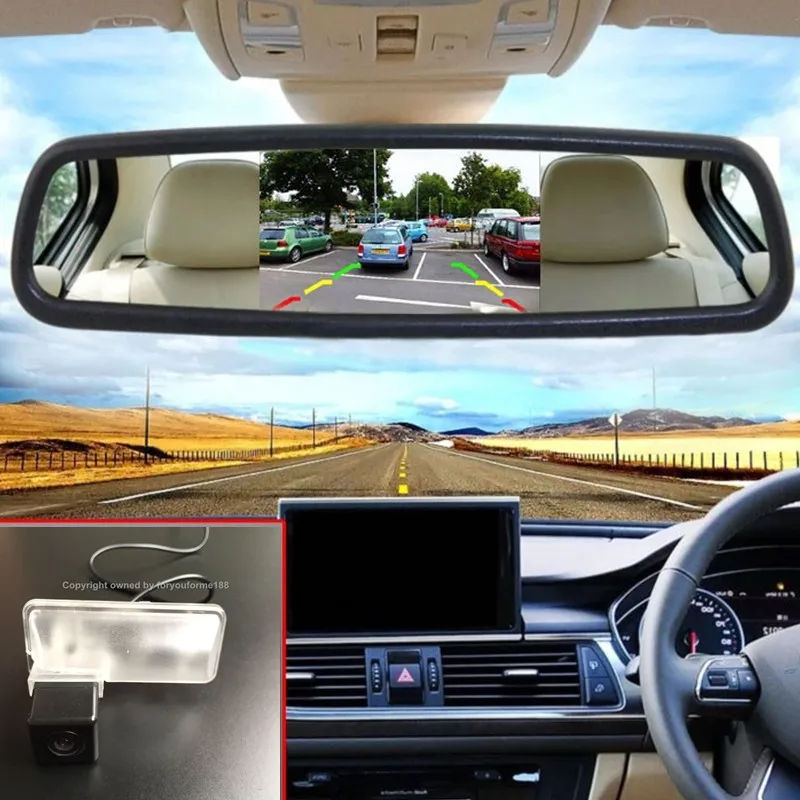 Автомобильный зеркальный монитор с ЖК-дисплеем TFT 5 дюймов + HD камера ночного