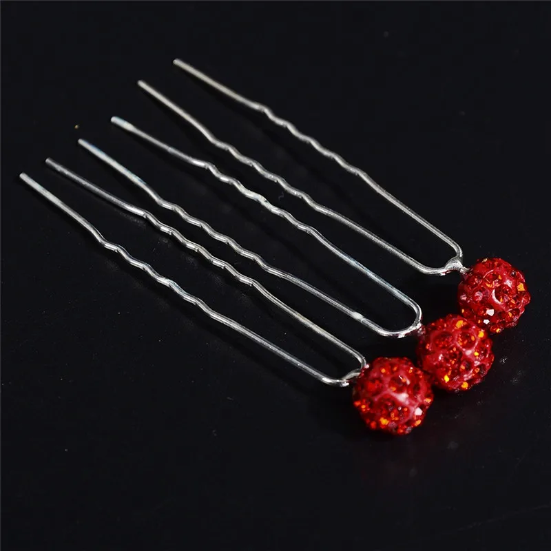 Женские аксессуары для волос с красным кристаллом 20 шт./упак. модные свадьбы