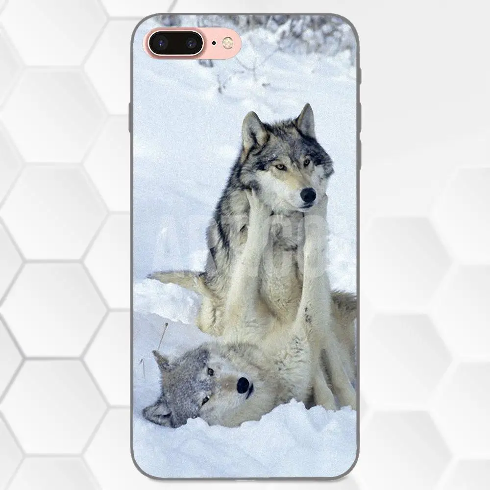 Мягкие ТПУ чехлы Capa Wolf On Snow для Xiaomi Redmi Note 2 3 4 4A 4X 5 5A 6 6A Plus Pro S2 Y2 | Мобильные телефоны