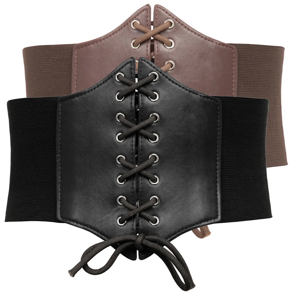 Винтажный корсет из искусственной кожи Женские аксессуары для платья эластичный