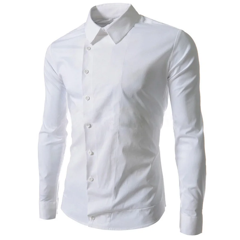 Модная одежда для отдыха весна-осень 2020 Мужская рубашка с диагональной пряжкой