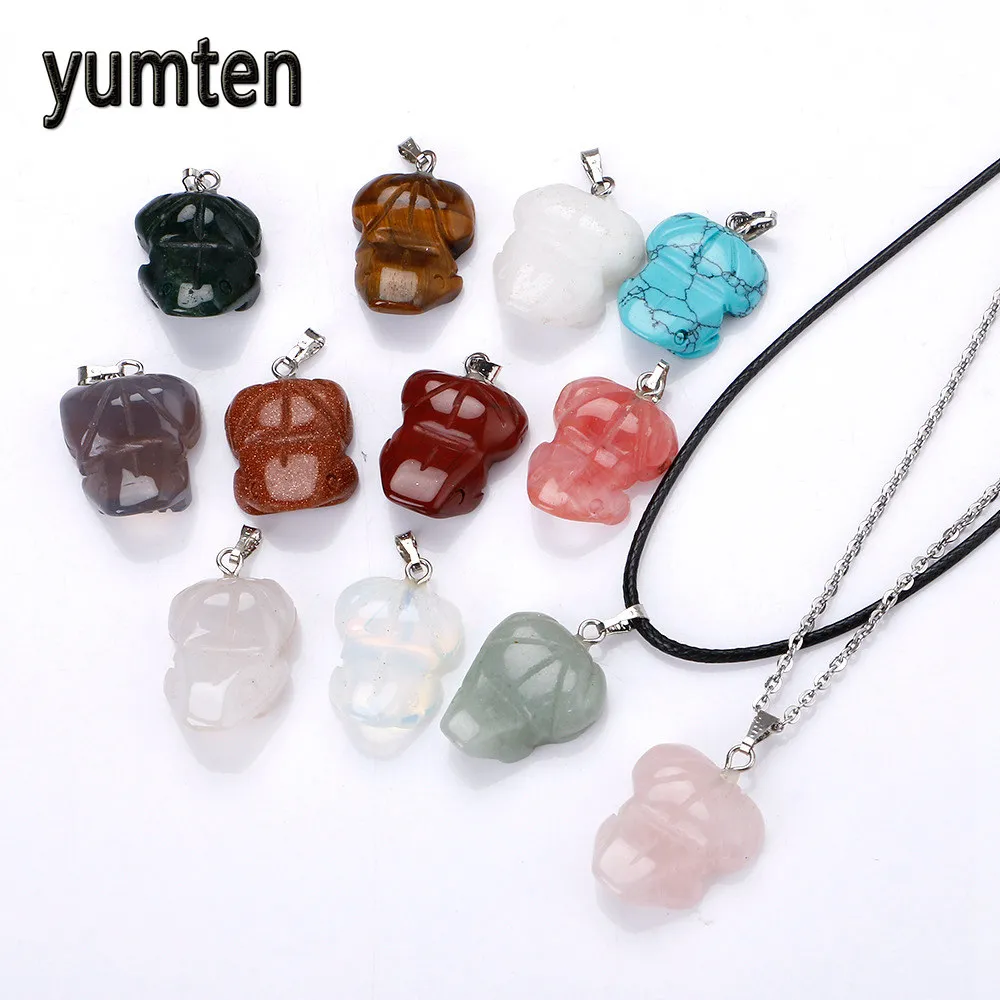 Yumten кристаллы драгоценный камень женское ожерелье с подвеской классическое