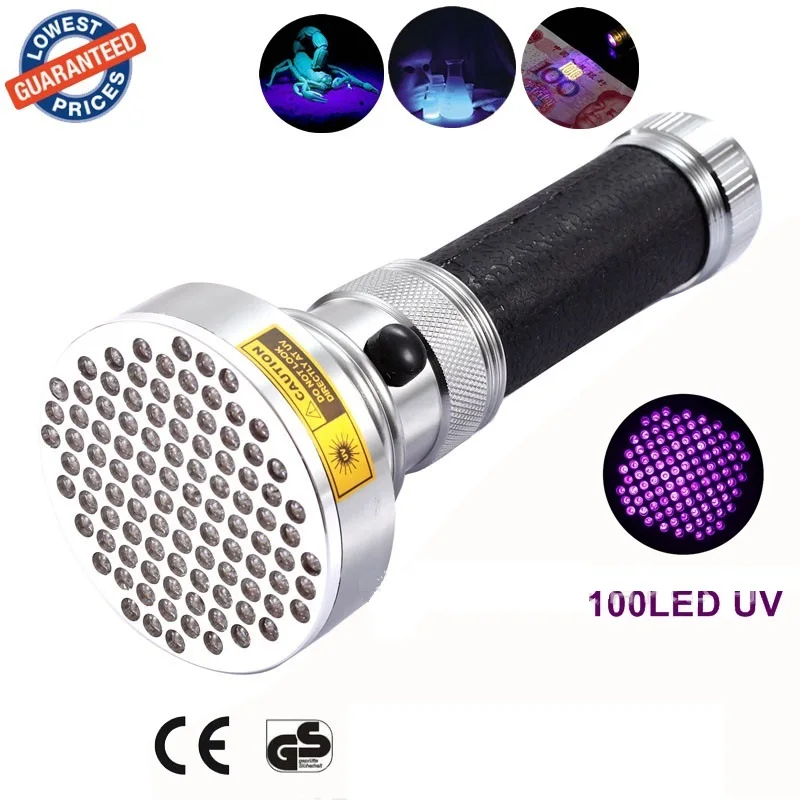 AloneFire супер 100 светодиодный UV светильник 395 400nm Светодиодный УФ фонарик фонарь