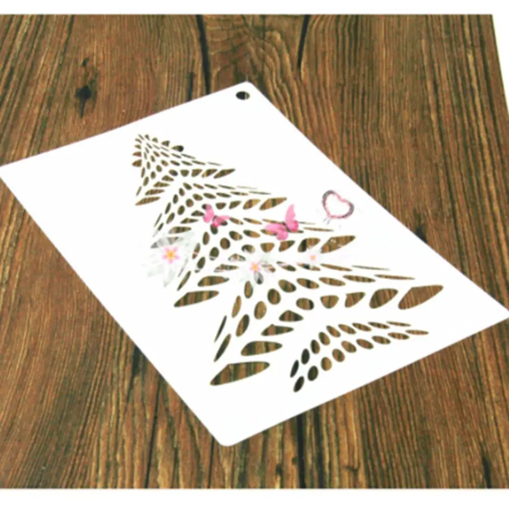 1 шт. Рождественская елка сосна в форме многоразовые трафареты аэрограф живопись