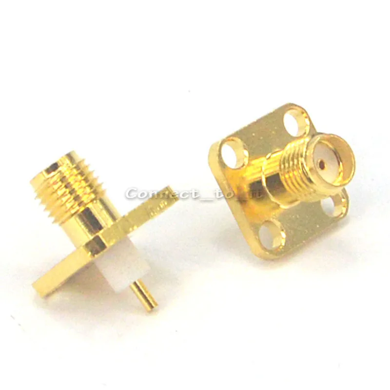 (10 шт./лот) гнездовой разъем SMA с 4 отверстиями панельный проводной паяльная стойка