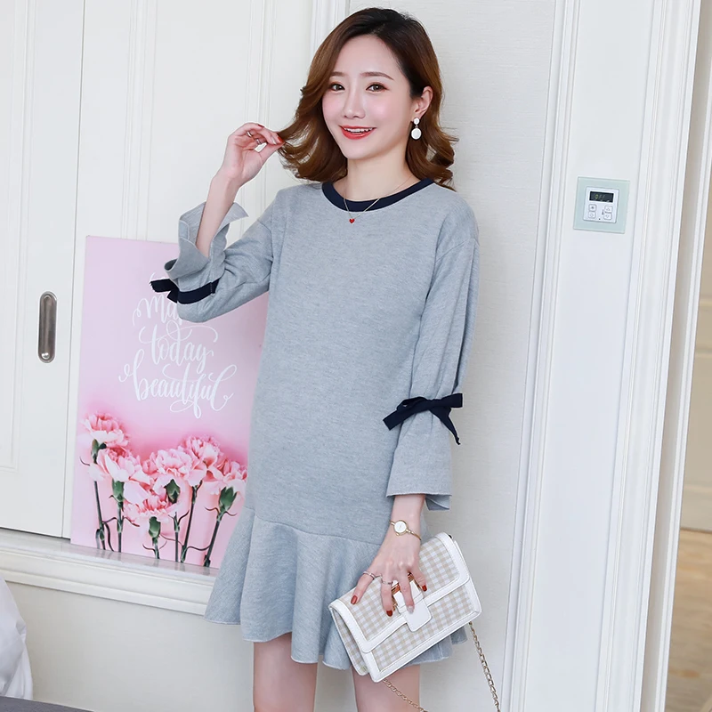 2019 Новое поступление Весна платье для беременных женщина Повседневное большой