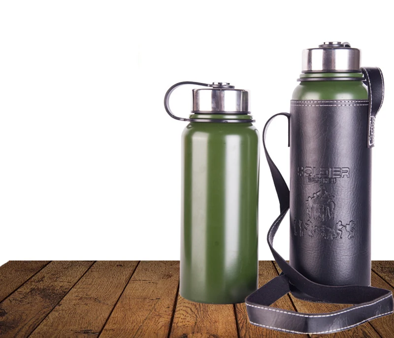 UPORS 800/1100ml термос Нержавеющая сталь вакуумная фляга с переносной чехол Портативный для отдыха на открытом воздухе Изолированная бутылка для воды